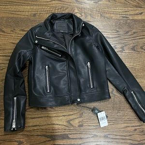 Black leather jacket NWT